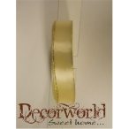 Szatén szalag 20mm x 25yard krém, arany szegélyes