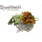 Selyemvirág csokor 5fejes 36cm hamvas bogyós több szín