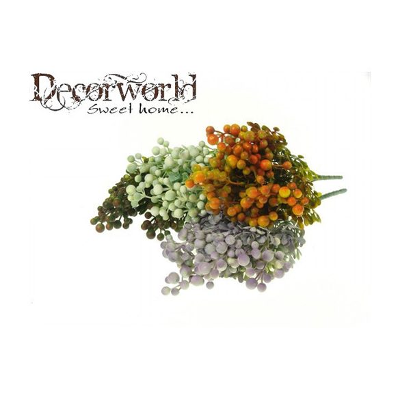 Selyemvirág csokor 5fejes 36cm hamvas bogyós több szín