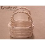 Kosár rattan 22x10x13cm táska forma fehérített
