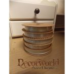 Szalag textil 5m 5csík mintás zöld-krém