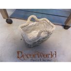 Kosár vessző szögletes füles 23x13,5x10cm szürke