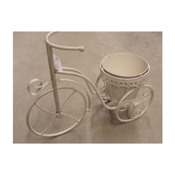 Bicikli kaspóval fém tört fehér