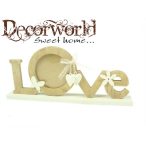 Képkeret fa 31,5x13x4cm love feliratos natúr