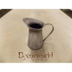   Kaspó fém 12,5x12xH22cm "Home" feliratos kancsó forma szürke