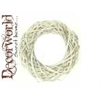 Koszorú vessző D40xH10cm mosott fehér