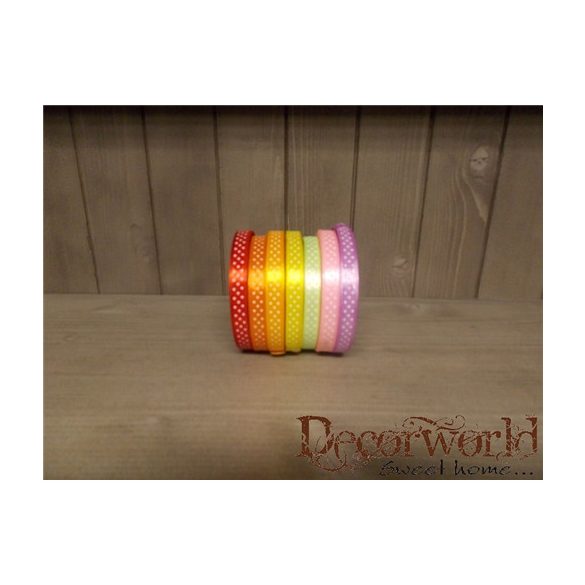 Szalag szatén y 1cmx25y pöttyös több szín