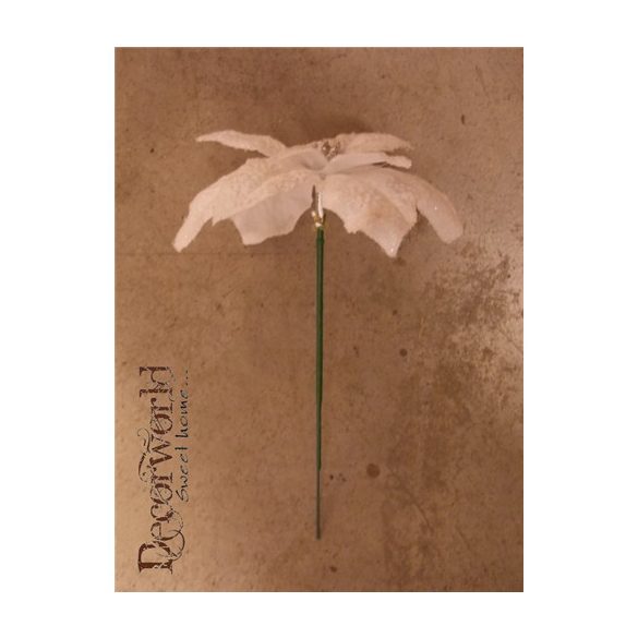 Selyemvirág mikulásvirág pikk fehér  H: 16cm