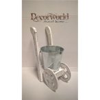 Kaspó cink D11,5x11cm fa tartón ezüst