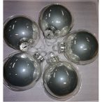 Üveggömb 6cm s/5 pearl ezüst
