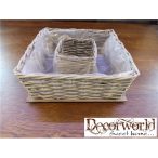 Kosár fonott szögletes 28x28x9cm mosott szürke