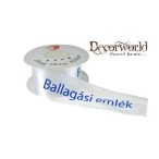   Szalag szatén 38mmx10m kék "Ballagási emlék" feliratos fehér
