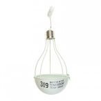 Függőkaspó fém 14x14x26cm feliratos - Fehér