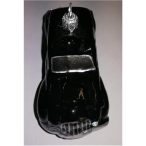 Dísz üveg autó 10cm fekete