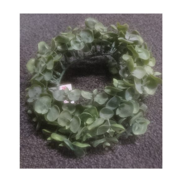 Koszorú selyemvirág eucaliptus púderes D20 zöld