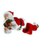   Télapó repülő textil/plasztik 30cm ajándékkal tapadó koronggal - Piros