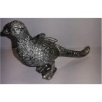 Madár műanyag akasztós 12x4x8,5cm - Ezüst