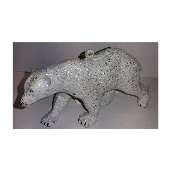 Jegesmedve műanyag akasztós 12*3,5*5,5 cm ezüst