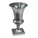 Kaspó fém kehely D16,5 H29 antik ezüst
