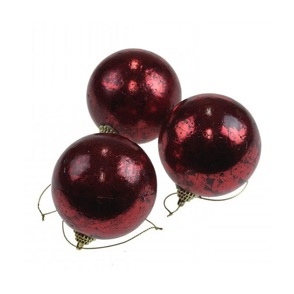 Gömb hungarocell 7cm - Antikolt piros S/3