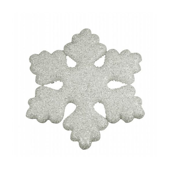 Hópehely hcell 28 cm glitteres fehér