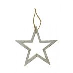 Csillag fa 33x33cm - Fehér