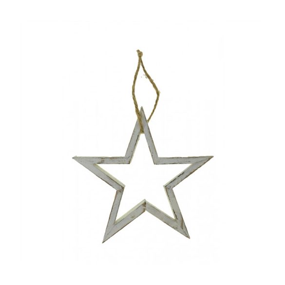 Csillag fa 33x33cm - Fehér