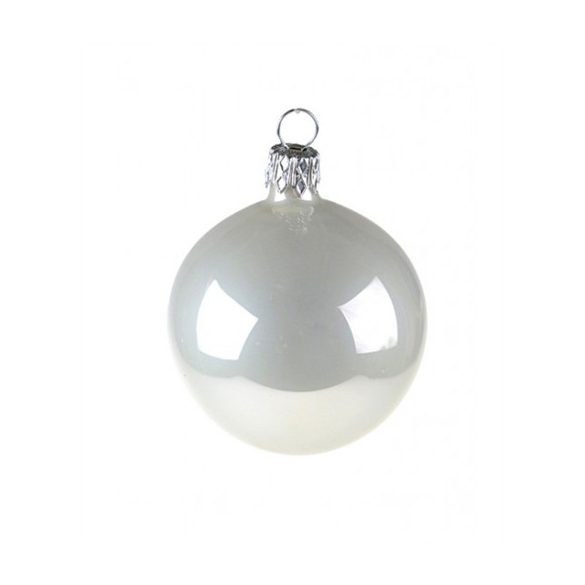 Üveggömb 6cm pearl fehér