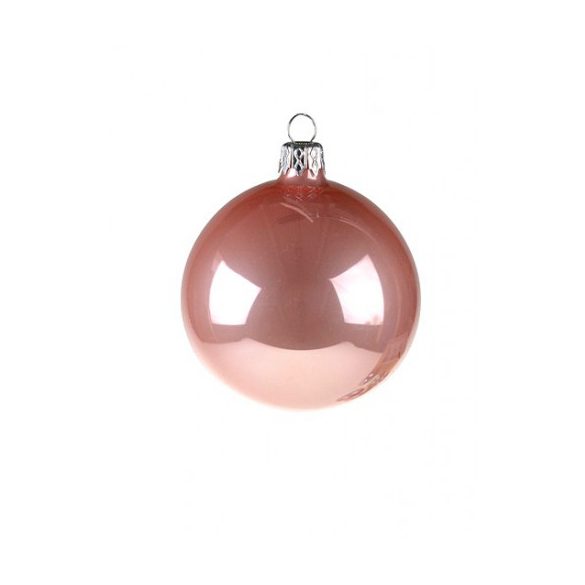 Üveggömb 8cm - Fényes rózsaszín