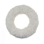 Szőrme szalaggal bevont szalma koszorú 25 cm - Ekrü