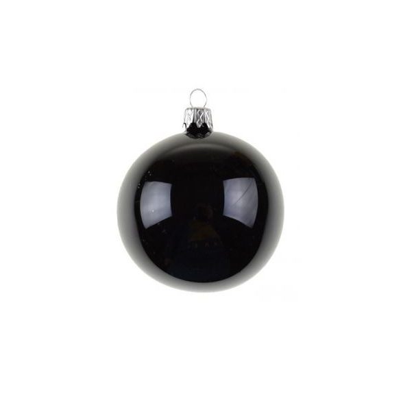 Üveggömb 6cm pearl fekete