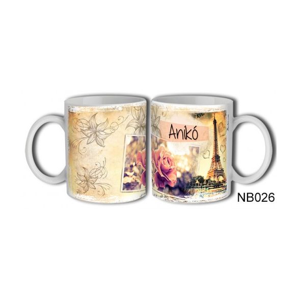 (NB026) Bögre 3 dl - Anikó – Névre Szóló Ajándék - Névnapi