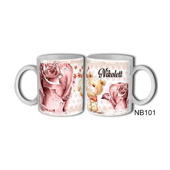 (NB101) Bögre 3 dl - Nikolett – Névre Szóló Ajándék –