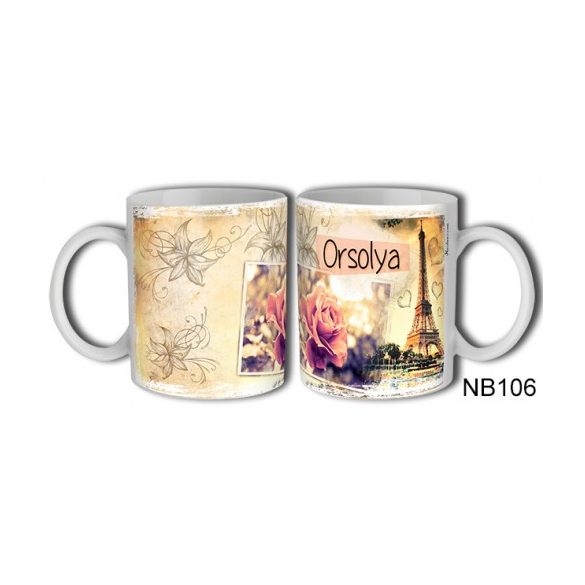 (NB106) Bögre 3 dl - Orsolya – Névre Szóló Ajándék –