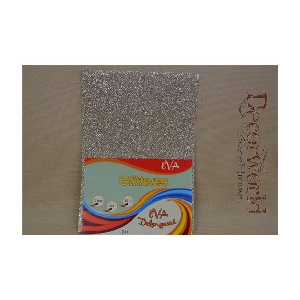 Dekorgumi glitteres 2mm A4 - Világos pezsgő S/10