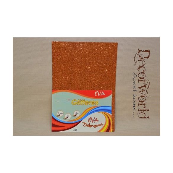 Dekorgumi glitteres 2mm A4 - Bronz 10db