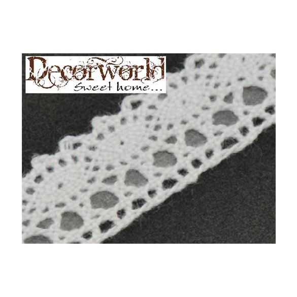 Csipke öntapadós fehér IV. 1,5cm széles x 1,83 m 100% PAMUT