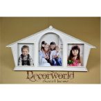 Képkeret 3 fotó 40x20cm fehér, műanyag