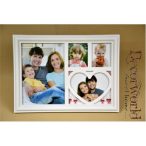 Képkeret 4 fotó 20x29cm fehér, műanyag