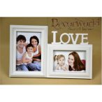 Képkeret 2 fotó 19x29cm fehér, műanyag