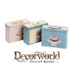 Tároló doboz tégla fém 18x7,5x14cm 3 féle Candy