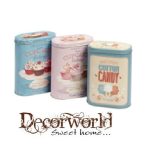 Tároló doboz ovális fém 13,5x7,5x19,2cm 3 féle Candy