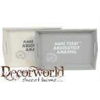 Dekor tálca feliratos 39x26x5,5cm 2 féle