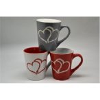 BÖGRE, KÚPOS, PÁROS SZÍVEK 3DL PIROS/FEHÉR