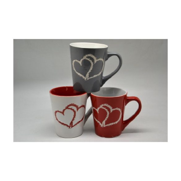 BÖGRE, KÚPOS, PÁROS SZÍVEK 3DL PIROS/FEHÉR