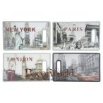 VÁGÓDESZKA VÁROSOK RETRO 37X22X1,5CM 4 FÉLE