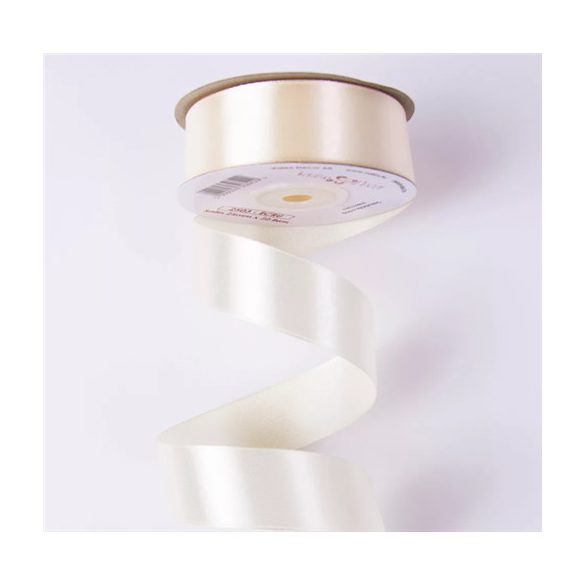 SZATÉN SZALAG 25MM X 22.86M - EKRÜ