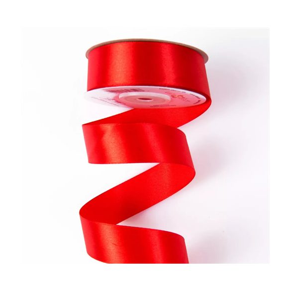 SZATÉN SZALAG 25MM X 22.86M - PIROS