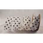 Pöttyös juta szalag fehér 4cm x 6,4m