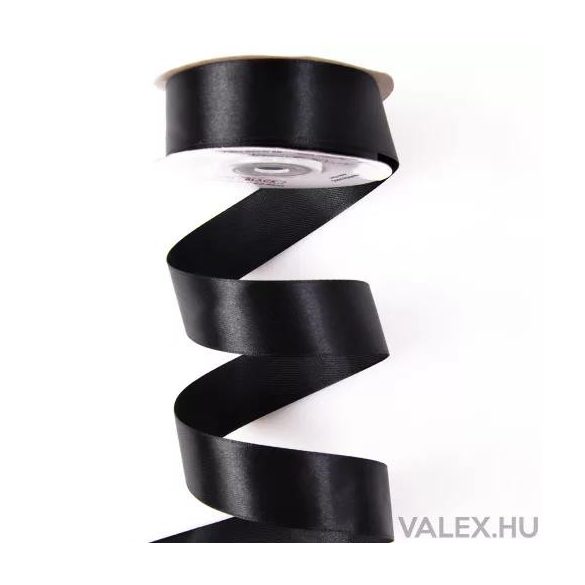 SZATÉN SZALAG 25MM X 22.86M - FEKETE